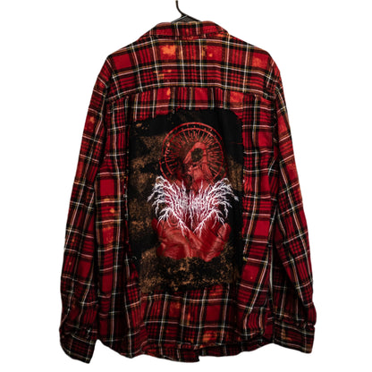 Bleach-Dyed Deathcore Red Flannel (XXL)