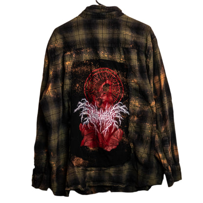 Bleach-Dyed Deathcore Green Flannel (XL)