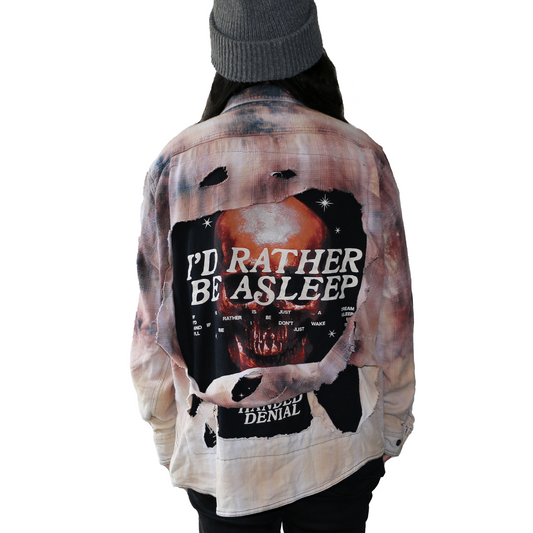 Bleach-Dyed IRBA Skull Flannel (Large)