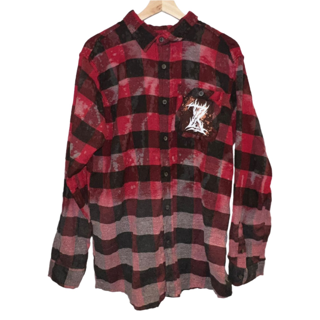 Bleach-Dyed Ombre Deathcore Flannel (Large)