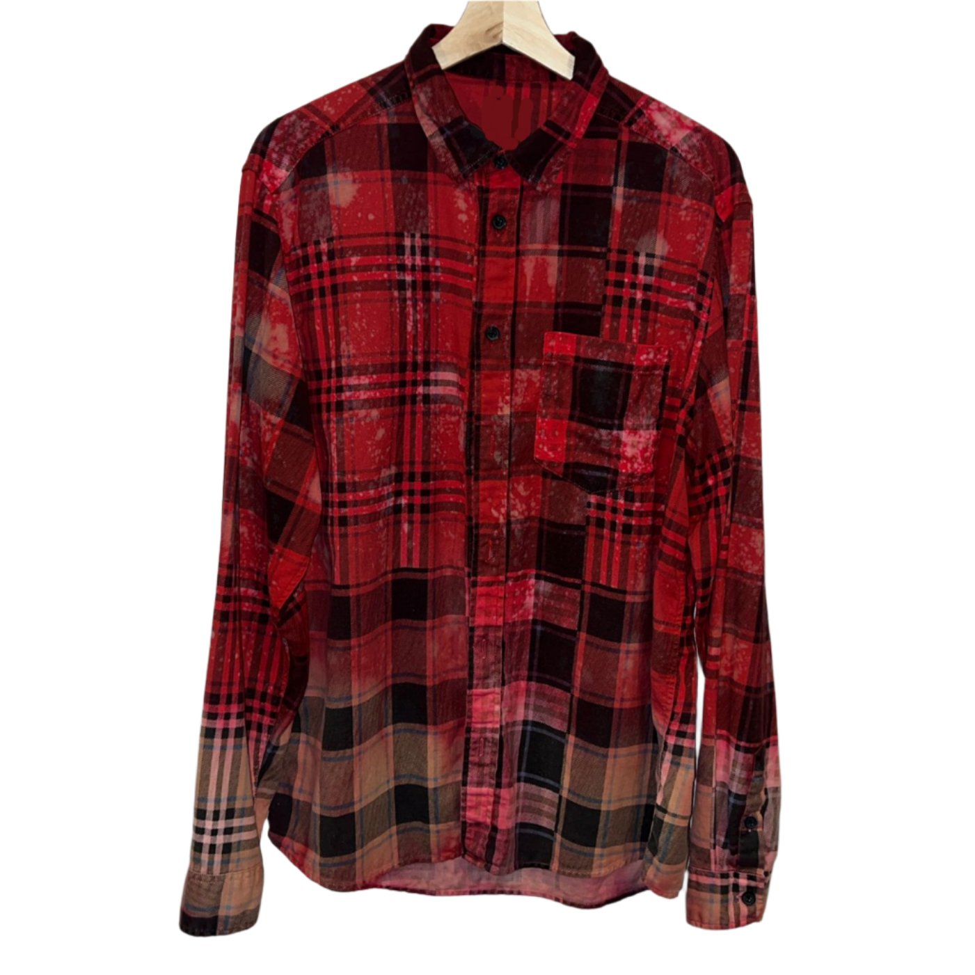 Bleach-Dyed Ombre RHD Flannel (Medium)