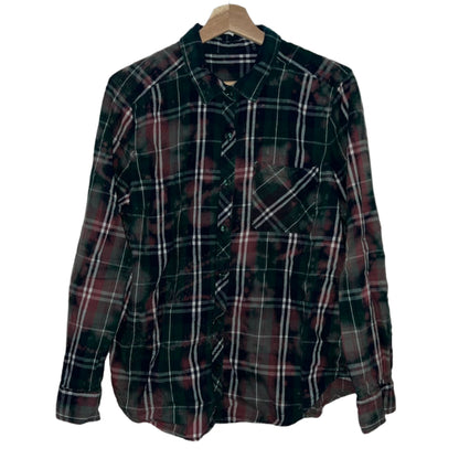 Bleach-Dyed Deathcore Green Flannel (M)